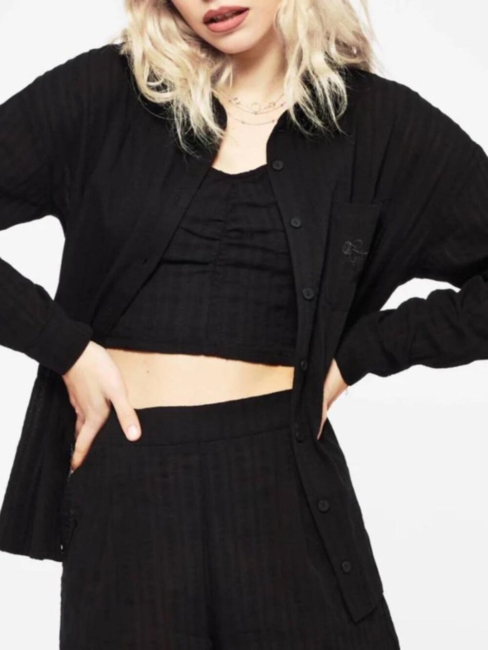 Disturbia - Bela Cotton Button Up Shirt US 8/ UK 12